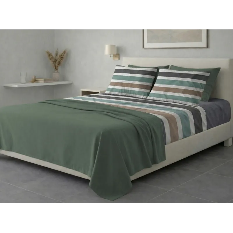 Σετ σεντόνια 6τμχ υπέρδιπλα 240x270-180x200+35 Βαμβακερά 100% εμπριμέ 007009011Σ79Χ90