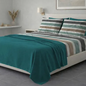Σετ σεντόνια 6τμχ υπέρδιπλα 240x270-180x200+35 Βαμβακερά 100% εμπριμέ 007009011Σ79Χ94