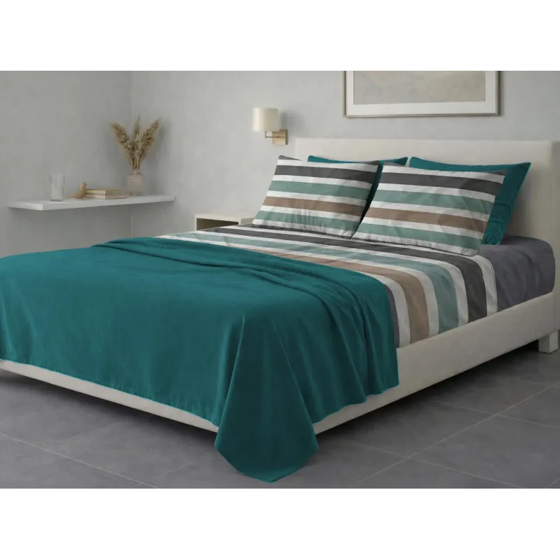 Σετ σεντόνια 6τμχ υπέρδιπλα 240x270-180x200+35 Βαμβακερά 100% εμπριμέ 007009011Σ79Χ94