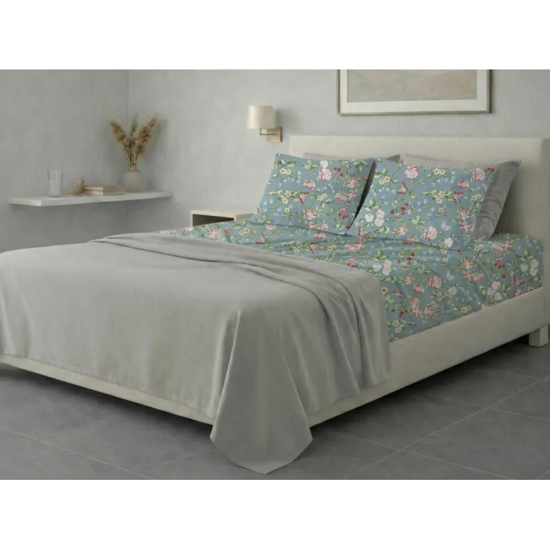 Σετ σεντόνια 6τμχ υπέρδιπλα 240x270-180x200+35 Βαμβακερά 100% εμπριμέ 007009011Σ81Χ82
