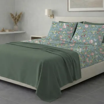 Σετ σεντόνια 6τμχ υπέρδιπλα 240x270-180x200+35 Βαμβακερά 100% εμπριμέ 007009011Σ81Χ90