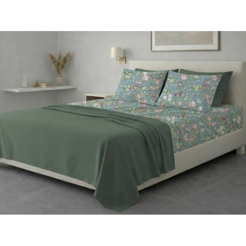Σετ σεντόνια 6τμχ υπέρδιπλα 240x270-180x200+35 Βαμβακερά 100% εμπριμέ 007009011Σ81Χ90