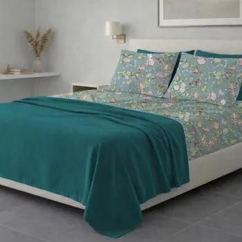 Σετ σεντόνια 6τμχ υπέρδιπλα 240x270-180x200+35 Βαμβακερά 100% εμπριμέ 007009011Σ81Χ94