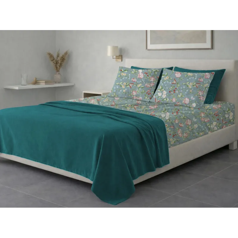 Σετ σεντόνια 6τμχ υπέρδιπλα 240x270-180x200+35 Βαμβακερά 100% εμπριμέ 007009011Σ81Χ94